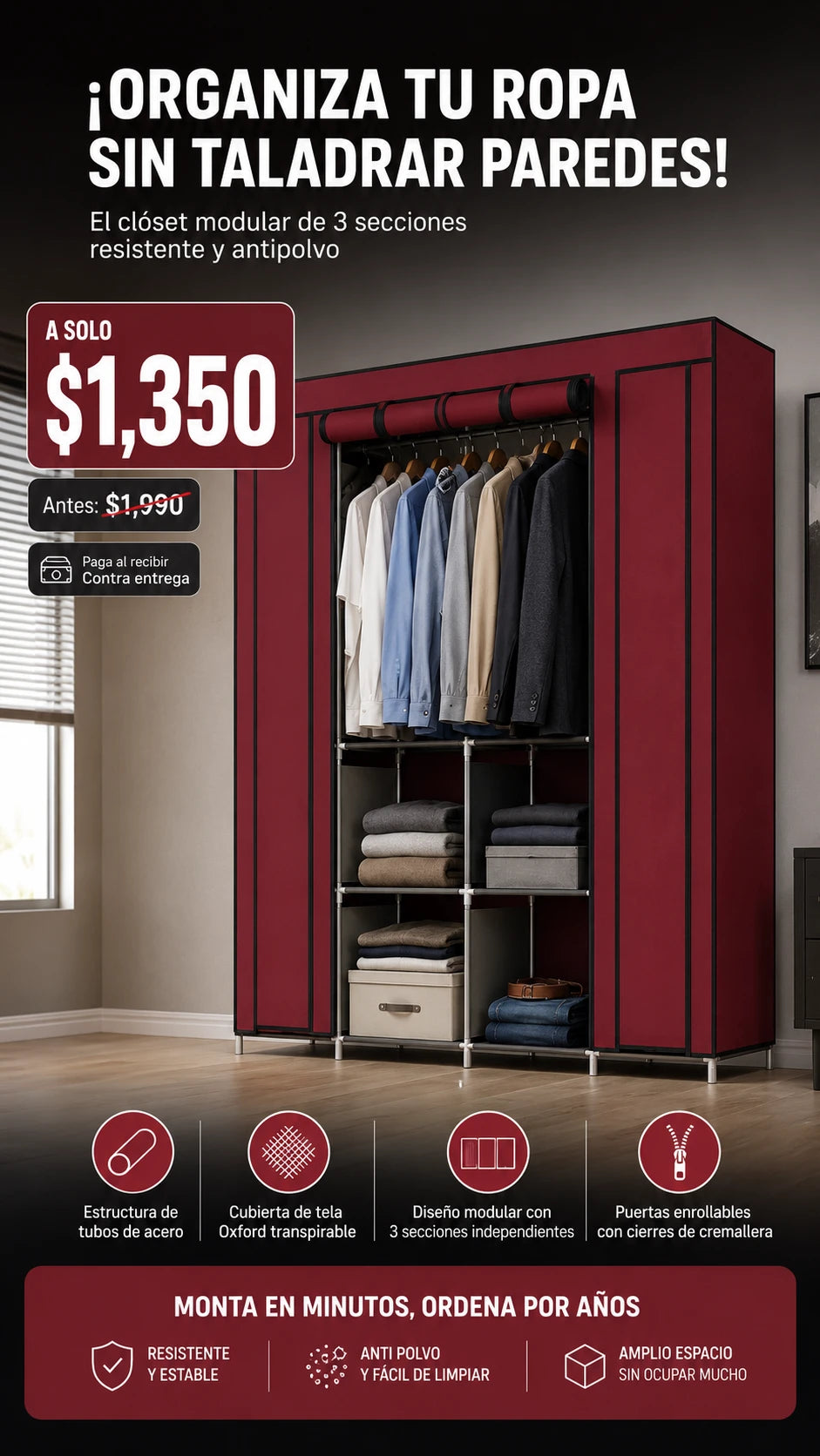 Estante Organizador Grande De Ropa