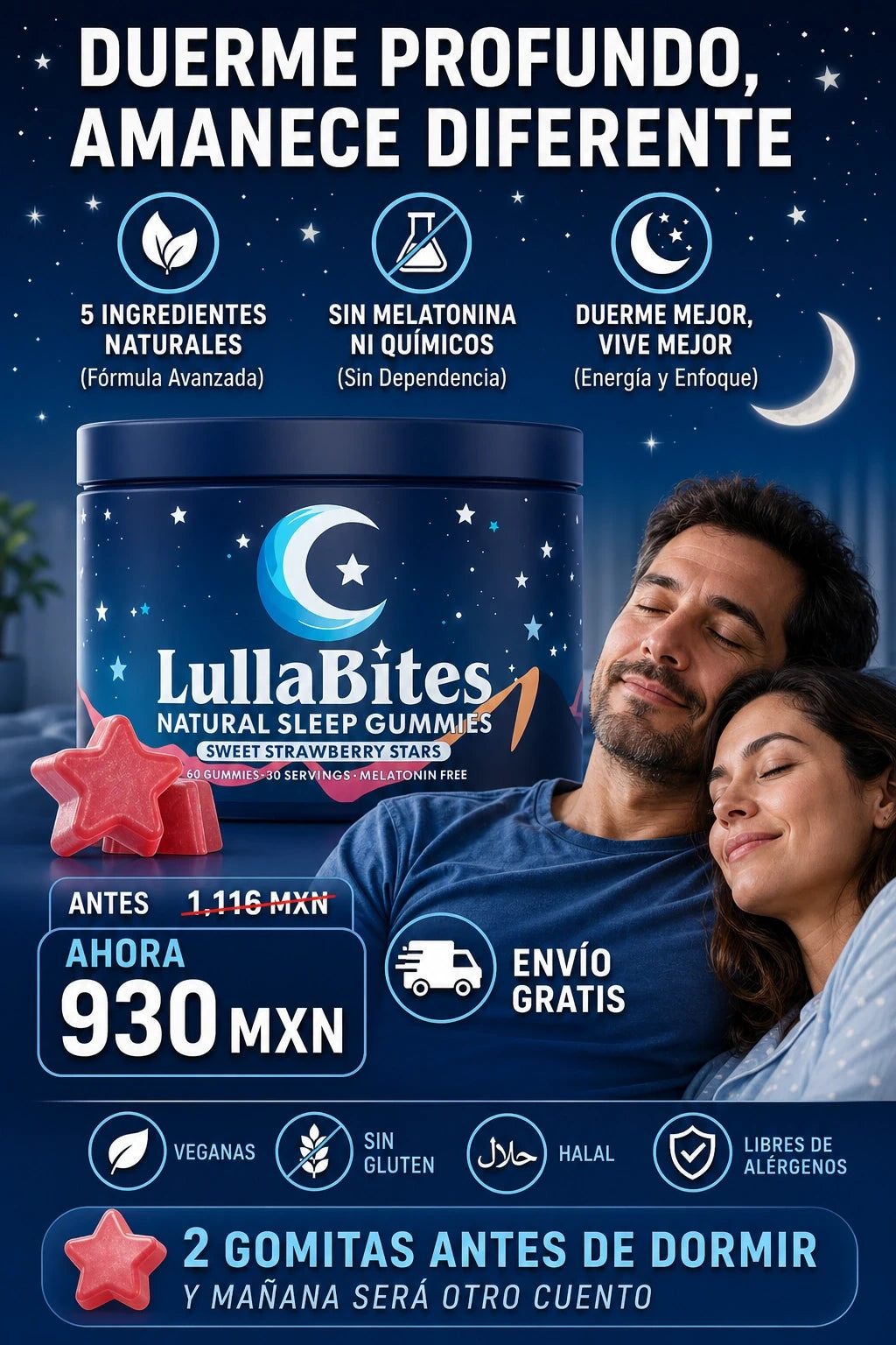 Gomas LullaBites Melatonina Dormir 60 cp